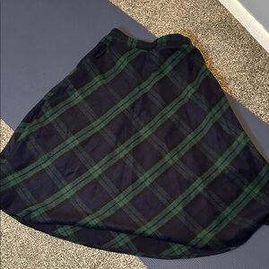 Plaid Green and Black Women's Skirt